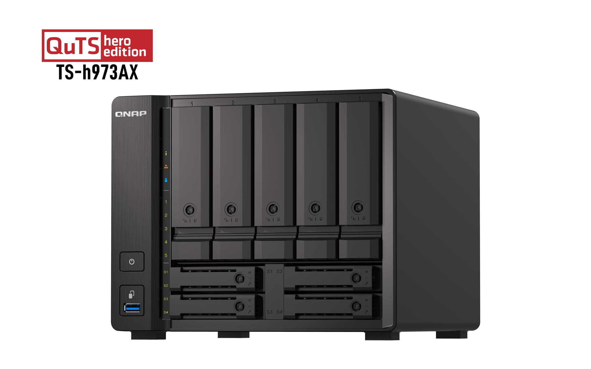 QNAP TS-h973AX-32G 9 Bay, Thiết Bị Lưu Trữ NAS QNAP TS-h973AX-32G Chính Hãng
