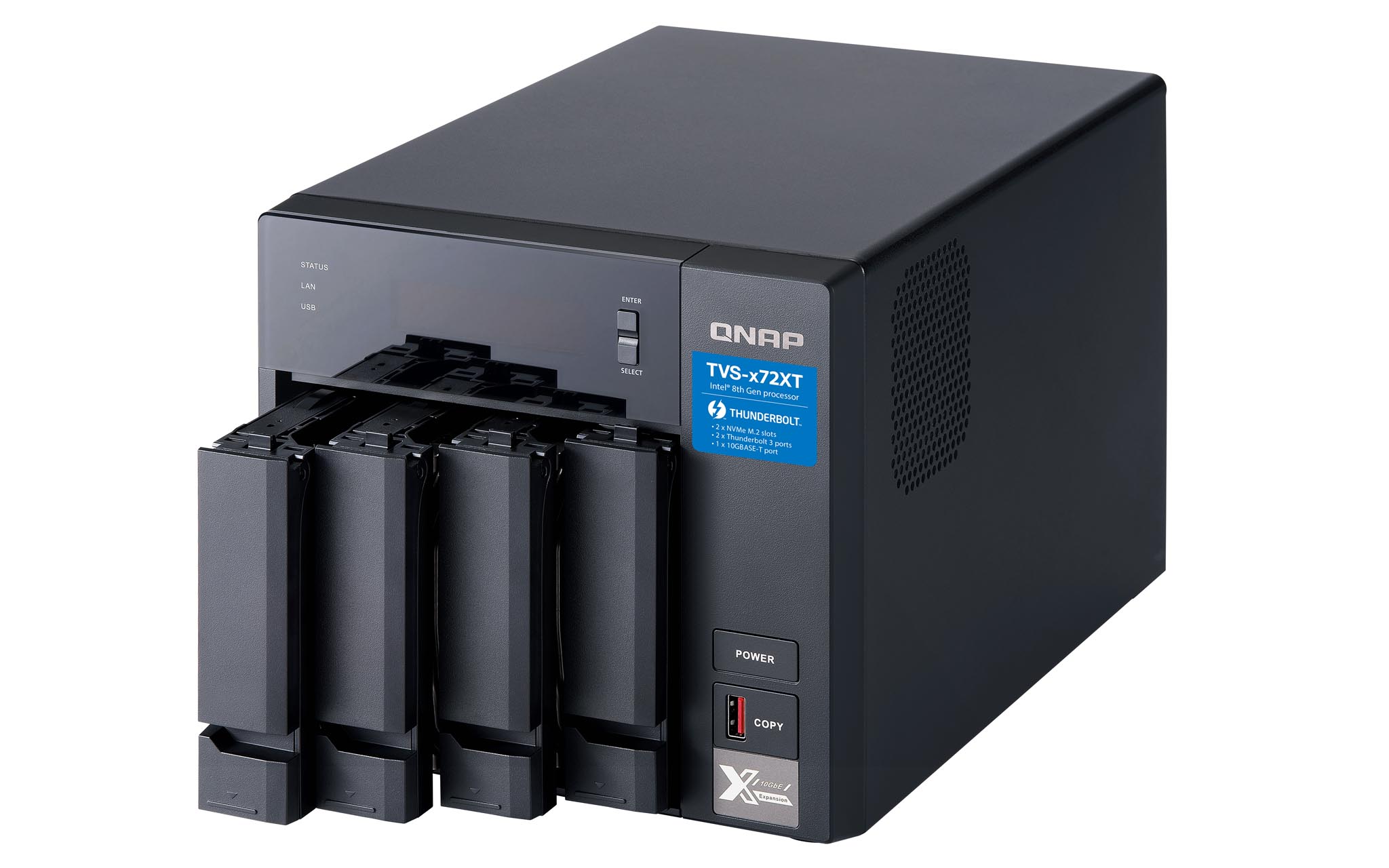 QNAP TVS-472XT-i3-4G 4 Bay, Thiết Bị Lưu Trữ NAS QNAP TVS-472XT-i3-4G Chính Hãng