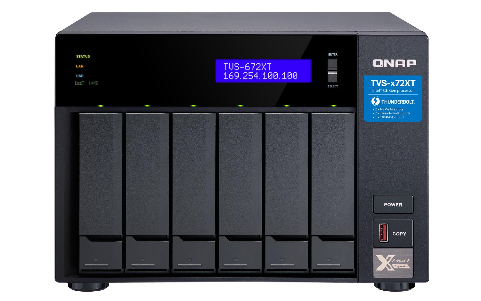 QNAP TVS-672XT-i3-8G 6 Bay, Thiết Bị Lưu Trữ NAS QNAP TVS-672XT-i3-8G Chính Hãng