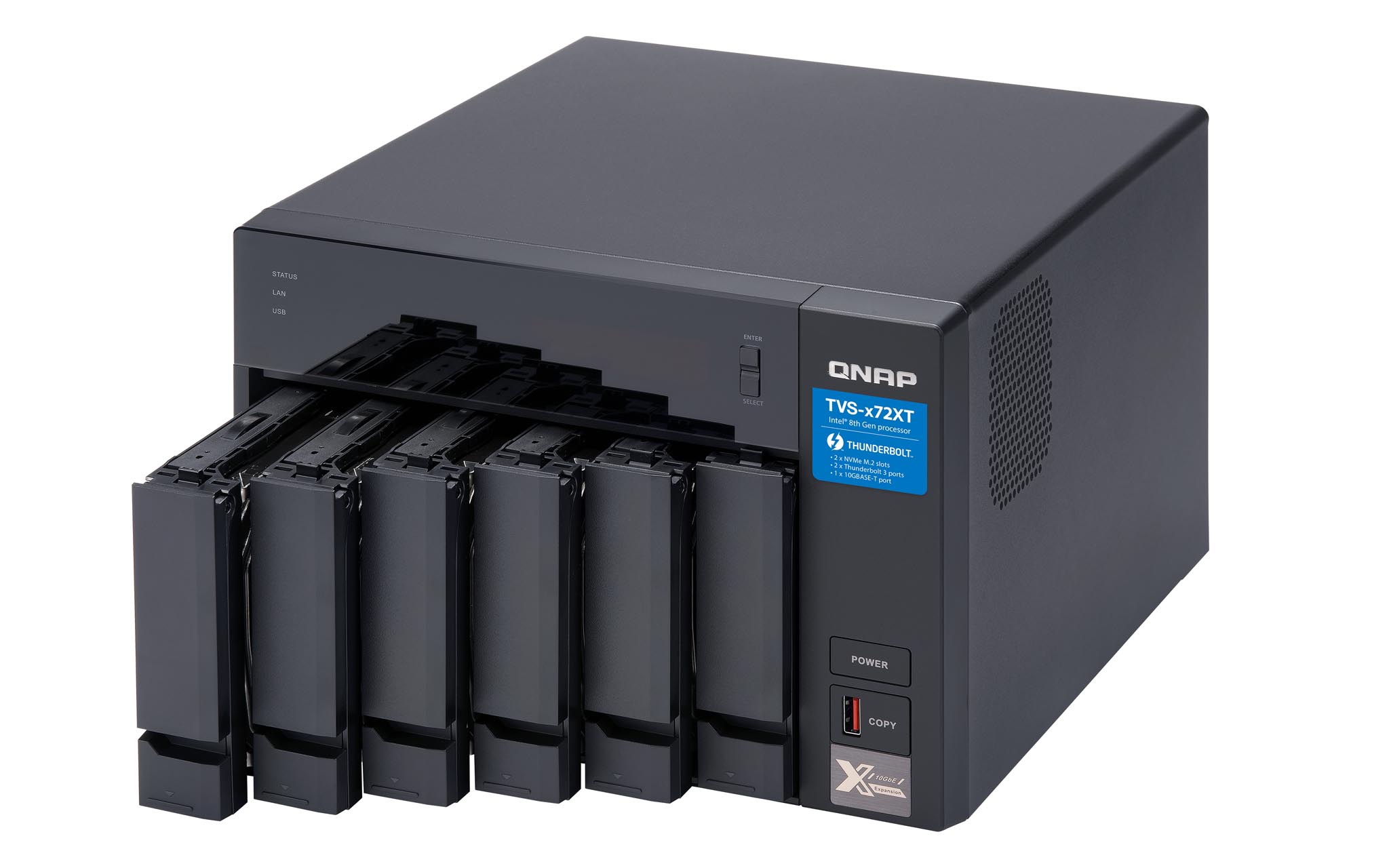 QNAP TVS-672XT-i3-8G 6 Bay, Thiết Bị Lưu Trữ NAS QNAP TVS-672XT-i3-8G Chính Hãng