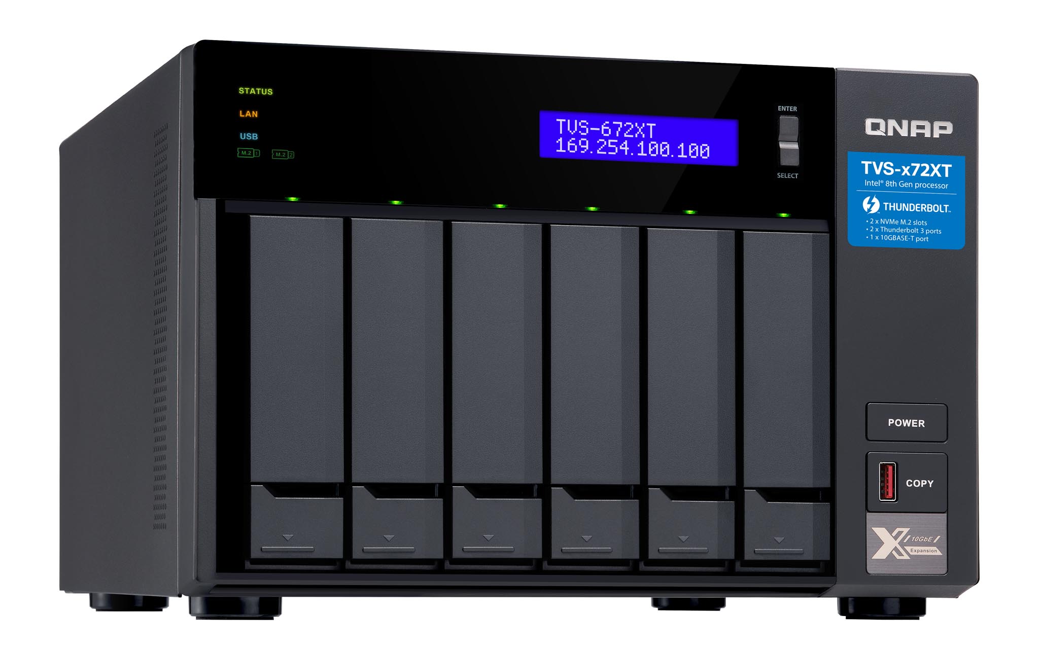 QNAP TVS-672XT-i3-8G 6 Bay, Thiết Bị Lưu Trữ NAS QNAP TVS-672XT-i3-8G Chính Hãng