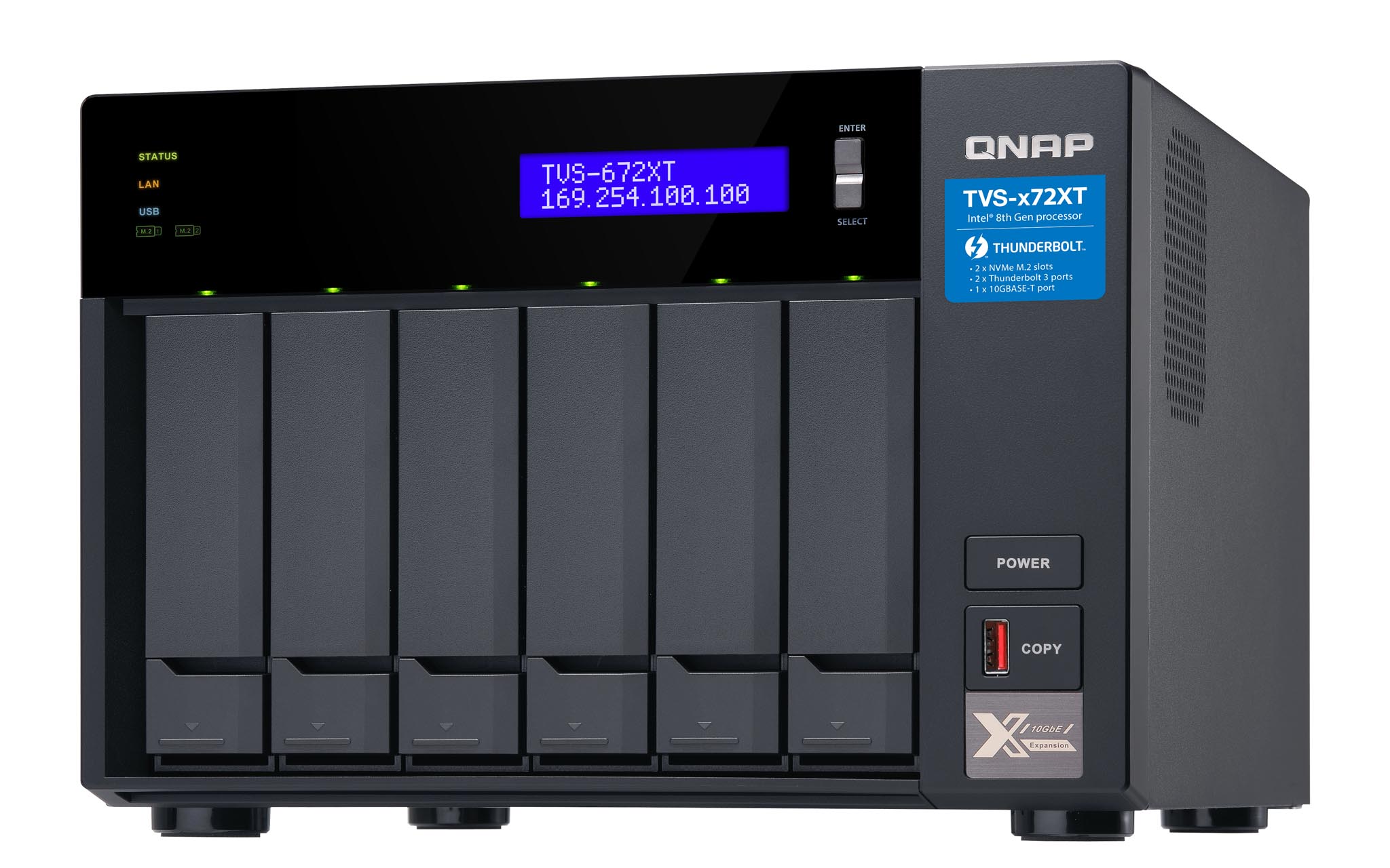 QNAP TVS-672XT-i3-8G 6 Bay, Thiết Bị Lưu Trữ NAS QNAP TVS-672XT-i3-8G Chính Hãng