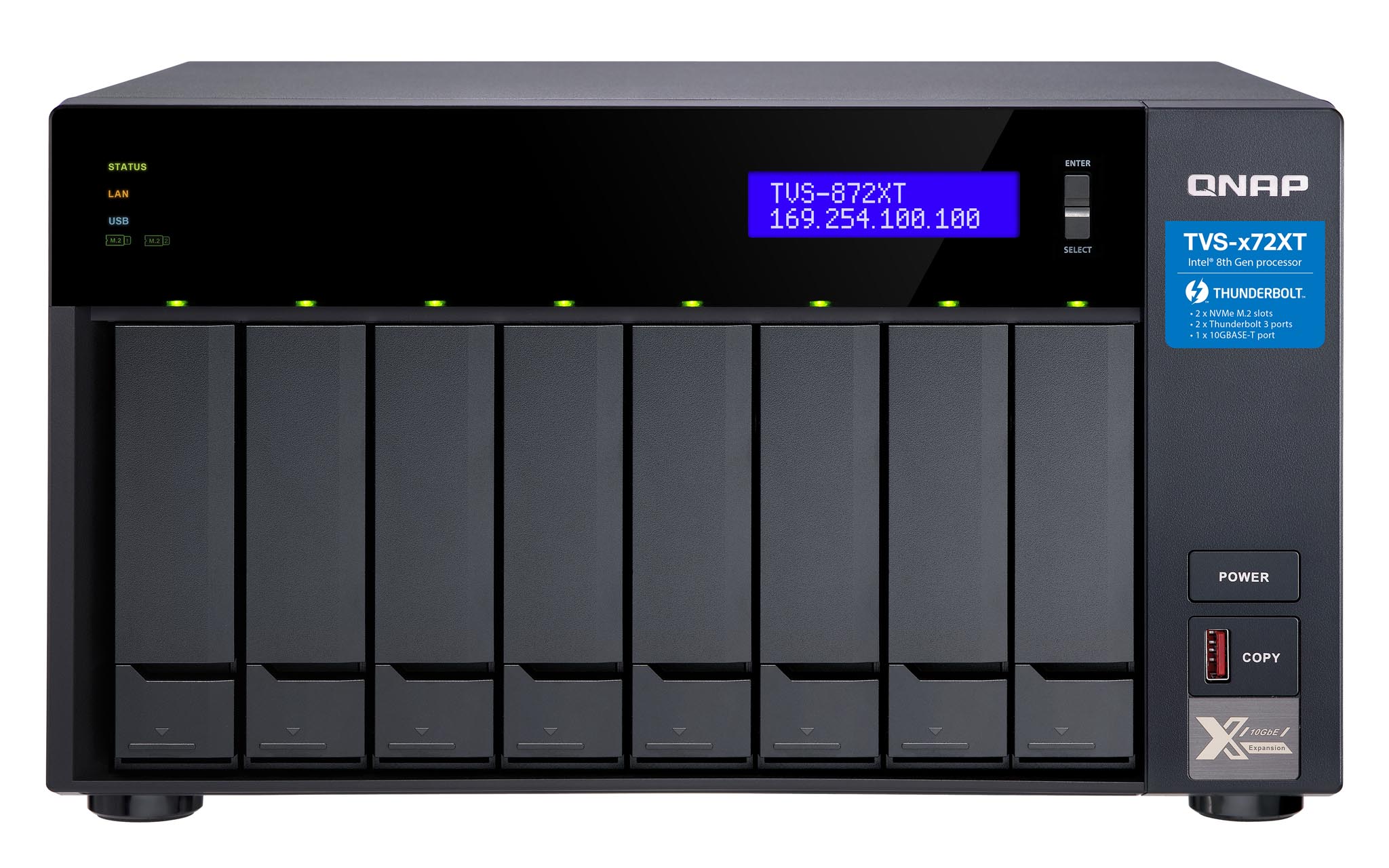 QNAP TVS-872XT-i5-16G 8 Bay, Thiết Bị Lưu Trữ NAS QNAP TVS-872XT-i5-16G Chính Hãng