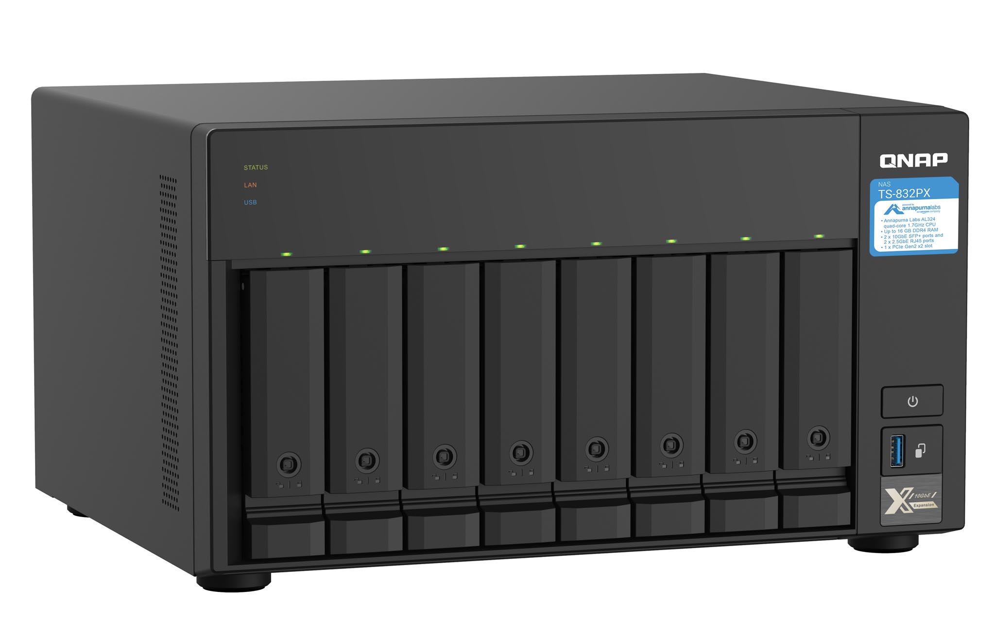QNAP TS-832PX-4G 8 Bay, Thiết Bị Lưu Trữ NAS QNAP TS-832PX-4G Chính Hãng